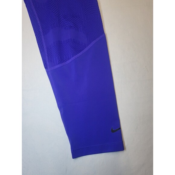 Nike Pro Womens Medium Dri Fit Leggings Purple Athletic - Picture 11 of 13